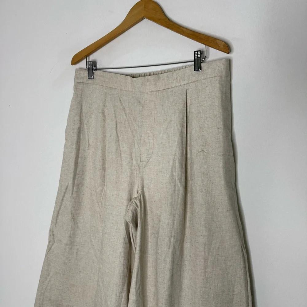 Banana Republic Linen Blend Oatmeal Wide Leg Pants – Size Large